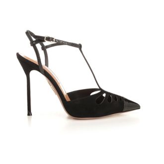 Aquazzura Camille Suede Pump - female - Aquazzura - Pumps - Black - 6 1/2 UK - Shoes