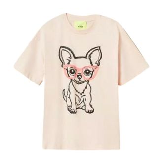 Twinset T-Shirts, female, Pink, Size: S Myfo Oversized T-shirt