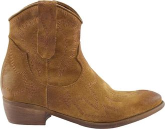 Zoe Bruine Su&egrave;de Texano Laarzen - Dames - Cowboylaarzen - Bruin - 37 EU - Su&egrave;de - Schoenen
