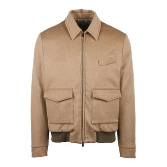 LUIGI BORRELLI NAPOLI Aviator Bomberjack - Heren - Bomber jackets - Beige - 3XL - Wol - Jassen