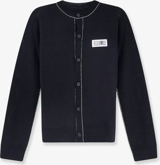 Maison Margiela Cardigan in misto lana con dettaglio Numeric frontale - MM6 MAISON MARGIELA - gender_Woman
