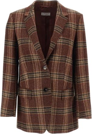 Alberto Biani Blazer Monopetto - Dames - Blazers - Bruin - XS - Wol - Jassen