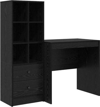 vidaXL Vidaxl - Escritorio con almacenamiento 2 pcs Roble negro 80 x 50 x 76 cm