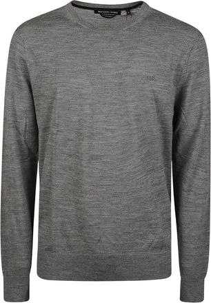 Michael Kors Core Merino Trui - Heren - Ronde hals truien - Grijs - 2XL - Wol - Truien & Vesten