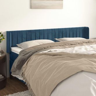 vidaXL Cabecero De Terciopelo Azul Oscuro 163x16x78/88 Cm Vidaxl