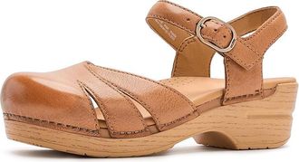 Dansko Margreta Clogs Womens Dress Flat Shoes Honey Distressed : EU 41 (US Womens 10.5-11) Regular, Leather