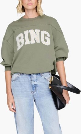 Anine Bing Trenton Sweatshirt In Washed Olive