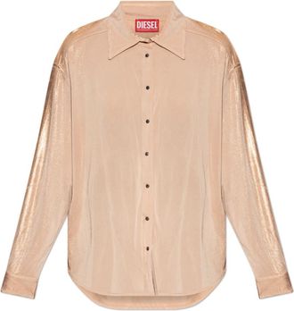 Diesel C-Iao Shirt - Dames - Overhemden - Roze - M - Satijn - Overhemden