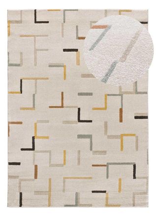 Atticgo Alfombra geométrica beige/multicolor 160x230 cm
