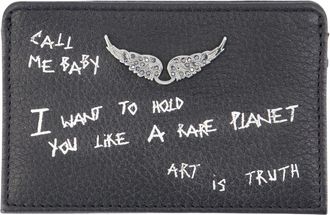 Zadig&Voltaire Womens Black Calfskin Card Case Wallet