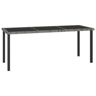 Berkfield Home Garden Dining Table Grey 180x70x73 cm Poly Rattan | Size: 180 x 70 x 73 cm