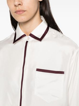 F.R.S. Contrast-Trimmed Silk Shirt - White
