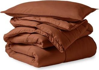 Bare Home All-Season Down Alternative Comforter Set in Terracotta at Nordstrom, Size Queen