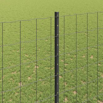 Berkfield Home Modern Euro Fence with 10 U Posts Grey 1.6x10 m Steel