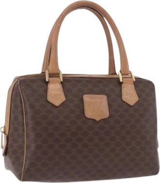 Celine Pre-owned Vintage Canvas Hand Bag - Dames - Vintage Handtas - Bruin - ONE Size - Leer - Vintage