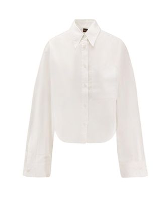 HUGO BOSS Cotton Pointed-Collar Shirt - White