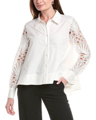 Gracia Eyelet Sleeve Shirt