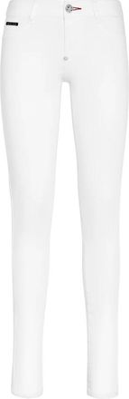 Philipp Plein Denim Super High Waist Jegging - Dames - Skinny Jeans - Wit - W27 - Denim - Jeans