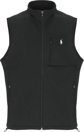 Ralph Lauren Jassen, Heren, Zwart, L, Mouwloze bodywarmer met rits aan de voorkant