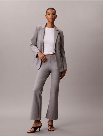 Calvin Klein Womens Ponte Flared Pants - Medium Grey - XL