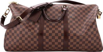 Louis Vuitton Brown Damier Keepall Bandouliere Bag 55 (Authentic Pre-Loved)