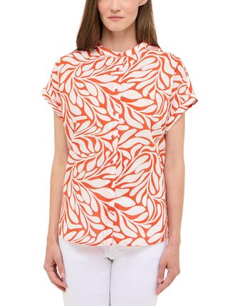 Mustang Druckbluse MUSTANG Style Coral Springs, Damen, Gr. 36, rot (fusion flower rot), Web, Obermaterial: 100% Baumwolle, gemustert, figurumspielend normal, 