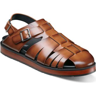 Stacy Adams Largo Fisherman Sandal in Cognac at Nordstrom, Size 15