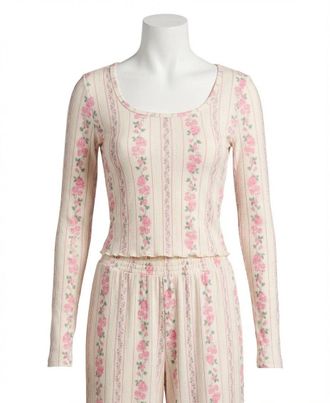 Z Supply Marseille Boudoir Long Sleeve Top In Vanilla Ice