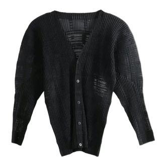 Issey Miyake Camicia a pieghe a griglia in pizzo - - Knitwear - Uomo - Nero - L