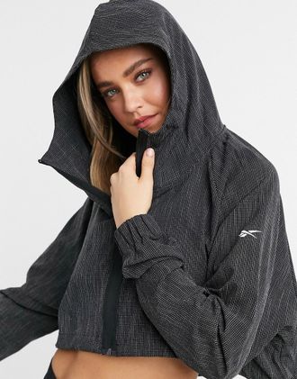 Reebok woven crop jacket in black