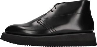 Premiata Lederen Enkellaars - Heren - Veterlaarzen - Zwart - 40 EU - Leer - Schoenen