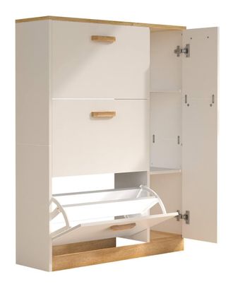 VCM Shoe cabinet Shoe tipper Cabinet Halom L in White