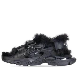 Balenciaga (WMNS) Balenciaga Track Sandals Fake Fur Black 668560W3CQ31000