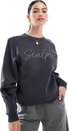 Scalpers Maglione grigio ricamato