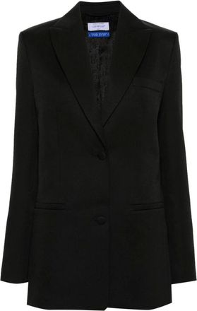 Off-white Enkelrijig blazer van scheerwol - Dames - Jassen - Zwart - Maat: XS Wol