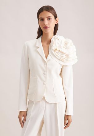 Seidensticker Jackenblazer SEIDENSTICKER, Damen, Gr. 34, sanftes wei&szlig;, 99% Viskose, 1% Elastan, unifarben, Blazer Jackenblazer