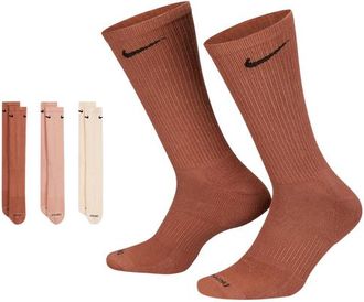 Nike Mens 3 Pack Dri-FIT Plus Crew Socks - Beige/Beige