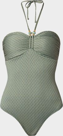 Shoshanna Cinched Halter One-Piece Swimsuit