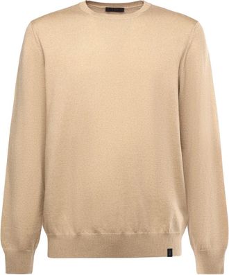 Fay Rondgebreide trui - Heren - Ronde hals truien - Beige - 2XL - Wol - Truien & Vesten