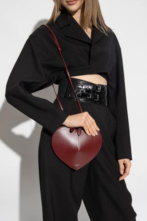 Alaia Le Coeur Shoulder Bag, Womens, Burgundy