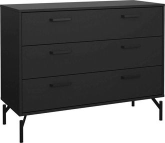 Dmora Cajonera Theodule, C&oacute;moda Multiusos, C&oacute;moda De Dormitorio, Gabinete Con Cajones, 99x40 H77 Cm, Negro - Dmora