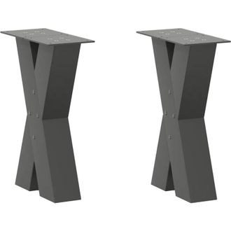 vidaXL Vidaxl - Patas Para Mesa De Centro En Forma De X (2 Unidades), Antracita, 38 X (42-43) Cm, Acero