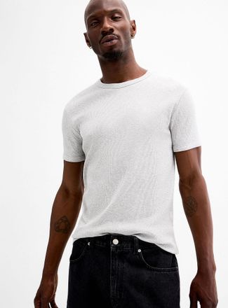 Le 31 Mens Ribbed jersey T-shirt Muscle fit