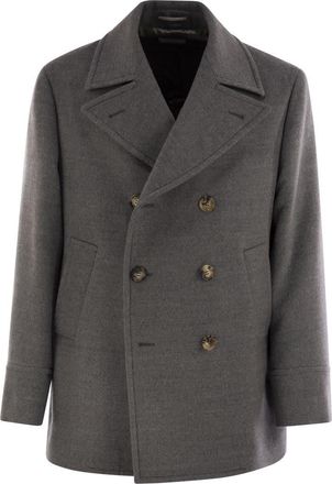 Brunello Cucinelli Brunello Cucinelli Mens One-and-a-half-breasted Wool Coat - Grey - Size EU 48 (Mens)