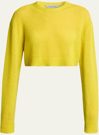 Balenciaga Cashmere Open-Knit Crop Sweater