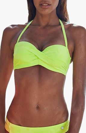Lascana Womens Twist Bandeau Bikini Top Size 38D in Bright Green at Nordstrom