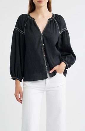 Rails Vasia Embroidered Top in Black at Nordstrom Rack, Size X-Large