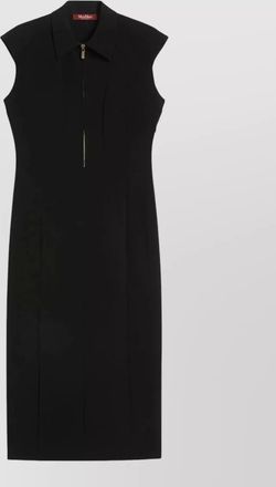 Max Mara cap sleeve fitted midi length dress