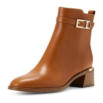 Calvin Klein Jallis Boots Womens Brown Side Zip Almond Toe Bootie RHS8269