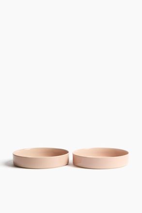 H&M 2er-Pack Tiefe Teller aus Steingut - Hellrosa